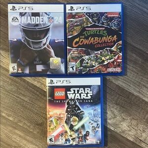 Game Bundle - Madden NFL 24, TMNT Cowabunga Collection, LEGO Star Wars